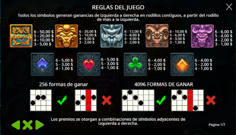 Símbolos Mysterious Slot